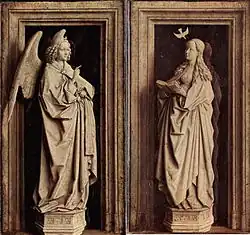 The Annunciation Diptych by Jan van Eyck, detail (c. 1433–1435)