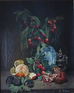 Nature morte à la grenade, à l'orange, aux cerises et aux figues, private collection.