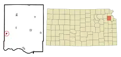 Location within Jefferson County and Kansas