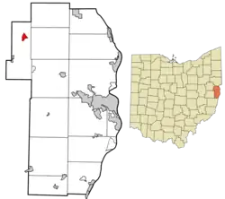 Location of Bergholz in Jefferson County, Ohio