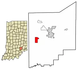 Location of Hayden in Jennings County, Indiana