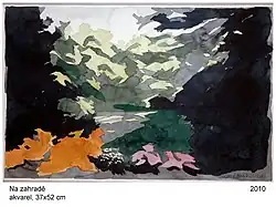 In the garden (watercolour), 2010