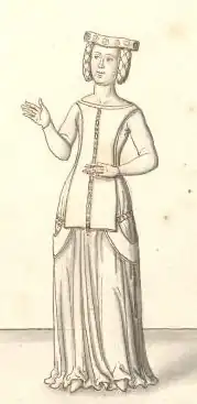 Joan of France, shown in a late 17th-century or early 18th-century drawing, married John VI, Duke of Brittany