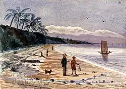John Edmund Taylor, View along the Beach by Singlap, Singapore (1879)
