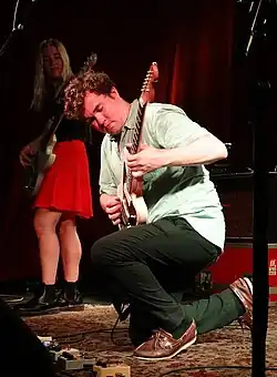John Paul Pitts and Lindsey Mills of Surfer Blood performing at The Saint in Asbury Park, NJ, August 2017