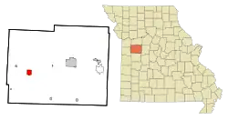 Location of Holden, Missouri