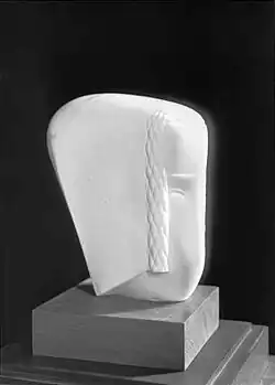 Joseph Csaky, 1921, Tête (Tête de jeune fille, Tête d'enfant), marble (white), 21.5&nbsp;cm, (profile), Musée National d'Art Moderne, Paris