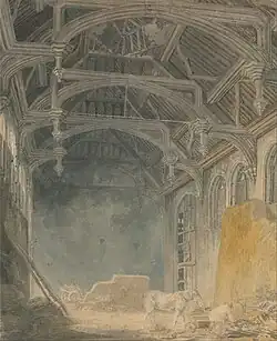 JMW Turner's painting of the great hall c.1793