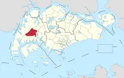 Location of Jurong West in Singapore