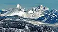 Kaleetan Peak (left) and Chair Peak (right) seen from Noble Knob.