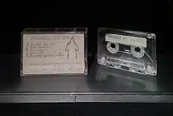 A demo cassette tape by Kaliber 44 on display at the Silesian Museum, 2019
