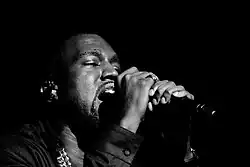 West performing at the Samsung Galaxy Note II launch event