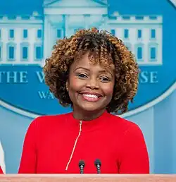 Alumna Karine Jean-Pierre is an American political advisor who served as the White House press secretary.