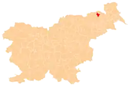 The location of the Municipality of Sveta Ana