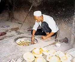 A Uyghur nan baker in Kashgar