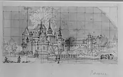 View of the old castle of Temse during a fireworks display - 1612 - Remigio Cantagallina[5]