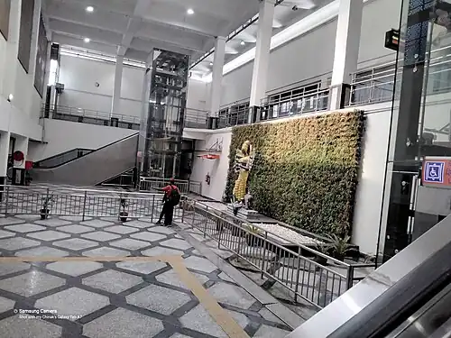 Goddess Durga statue in Kavi Subhash metro station interchange