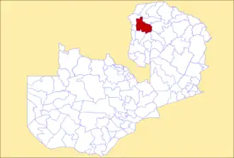 District location in Zambia