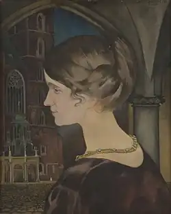 Portraiture: Portrait of Maria Sobolewska; 1918, tempera on plank, 45 × 37&nbsp;cm, National Museum, Kraków.