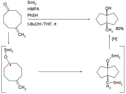 Ketone olefin cyclization