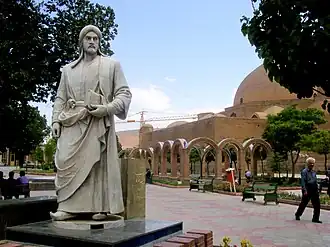 Khaqani statue in Khaqani Park, Tabriz, Iran