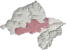 Khar Bajaur Tehsil (red) in Bajaur District