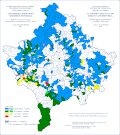 Religious structure of Kosovo and Metohija by settlements 1991. (registered population)