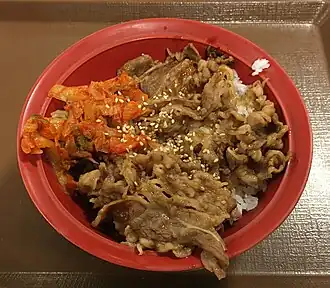 Beef galbi bowl with kimchi