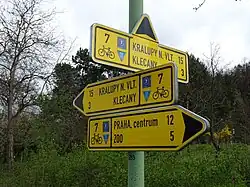 EV7 signs in Klecany, Czech Republic