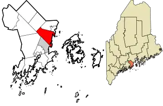 Location in Knox County and the state of Maine