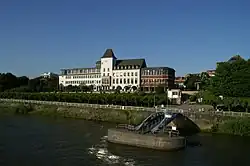 River view of Porz with district town hall, 2010