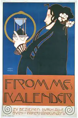 Poster for 'Frommes Kalender', 1899, colour lithograph