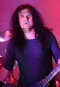 Petrozza performing with Kreator in 2015