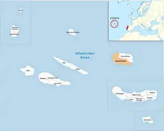 Location of the municipality of Angra do Heroísmo in the archipelago of the Azores