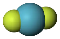 Spacefill model of krypton difluoride