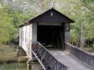 The Kymulga Mill and Covered Bridge Park is located 4.5 miles (7.2&nbsp;km) northeast of Childersburg on State Route 46. The site was added to the National Register of Historic Places on October 29, 1976.
