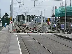 Looking south from the platforms into the depot.