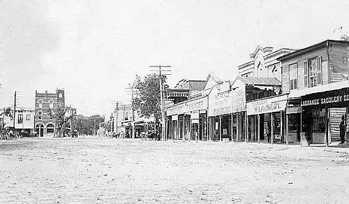 Downtown La Grange looking northwest up N. Washington St. (postcard from  1908)
