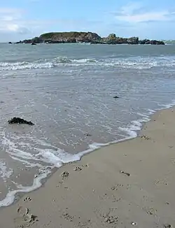 La Motte seen from the beach at La Sordonnière.