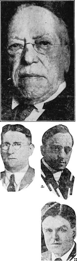 Labor Leaders to Talk Newport Strike Top: Samuel Gompers Middle: Daniel J. Tobin and Matthew Woll Bottom: John L. Lewis