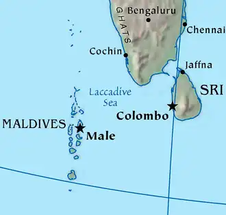 Location of Laccadive Sea