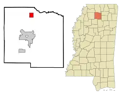 Location of Abbeville, Mississippi