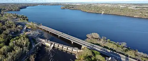 Lake Menomin and hydroelectric dam