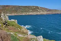Looking out from Lamorna Cove Cornwall