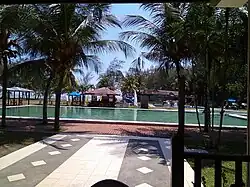 A view of the pool area of the old Lanjut Beach and Golf Resort