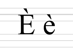 Upper and lower case of È