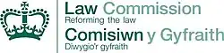 Logo of the Law Commission, showing its name and slogan in both English and Welsh