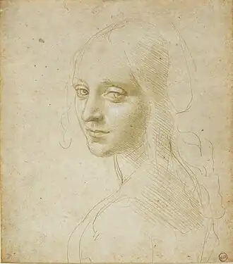 Head of a Woman, c. 1483–1485, Royal Library of Turin