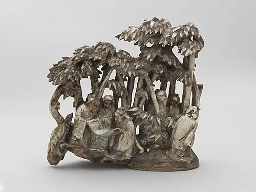 The Seven Sages of the Bamboo Grove, porcelain figurine from the Ming dynasty era (1368–1644). Musée Cernuschi