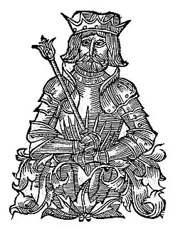 Imaginary depiction of Leszko III in Sarmatiae Europeae descriptio by Alexander Guagnini